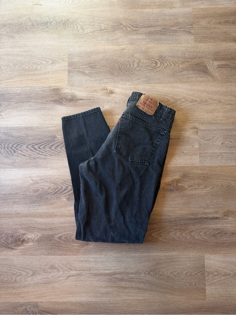 Vintage 90s Levi's 550 Made in USA Men's Black Denim Jeans Relaxed Fit 36x32